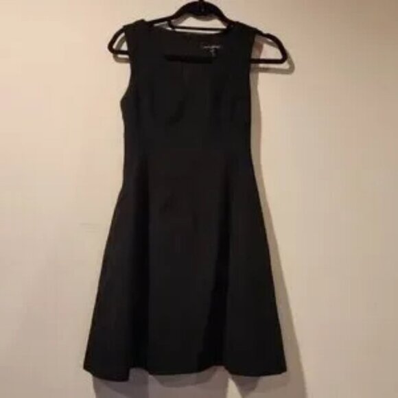 Banana Republic sz 0 Petite Fit & Flare Dress black lined sleeveless NWT - Picture 1 of 6